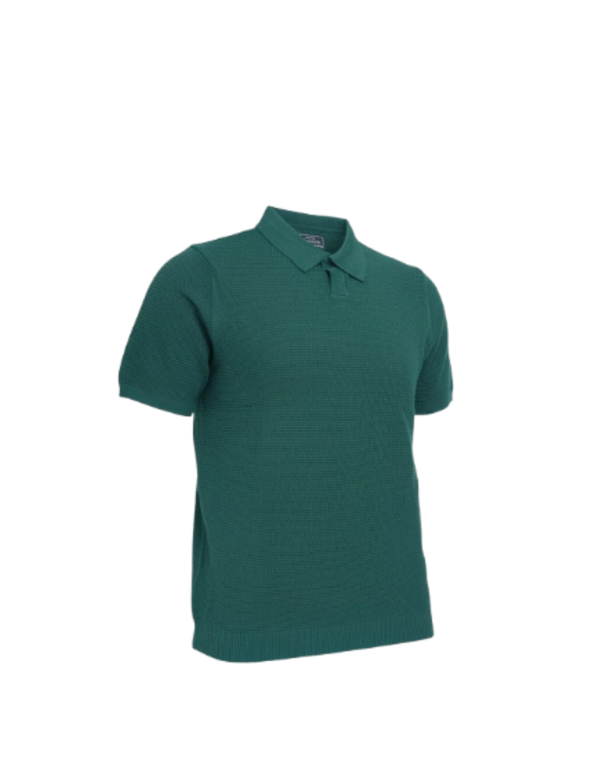 Emerald Green Textured Polo Shirt