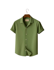 Sage Green Short Sleeve Button-Up Shirt