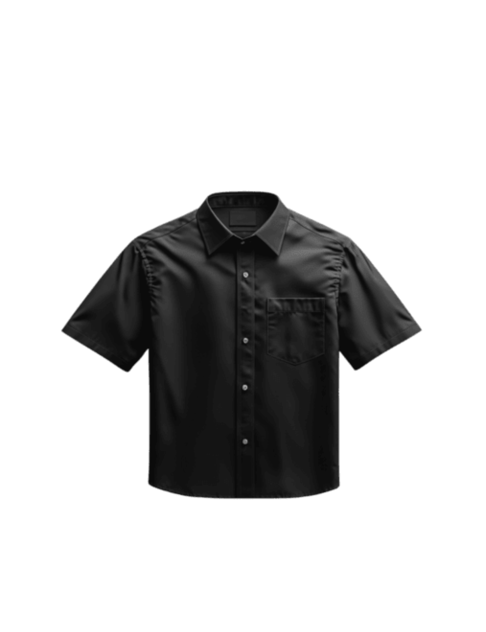 Classic Black Short Sleeve Button-Up Shirt